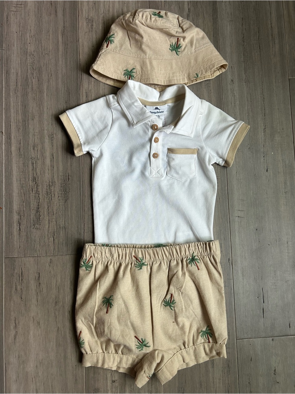 Tommy Bahama 3 Piece Baby Beach/Summer Outfit with Hat